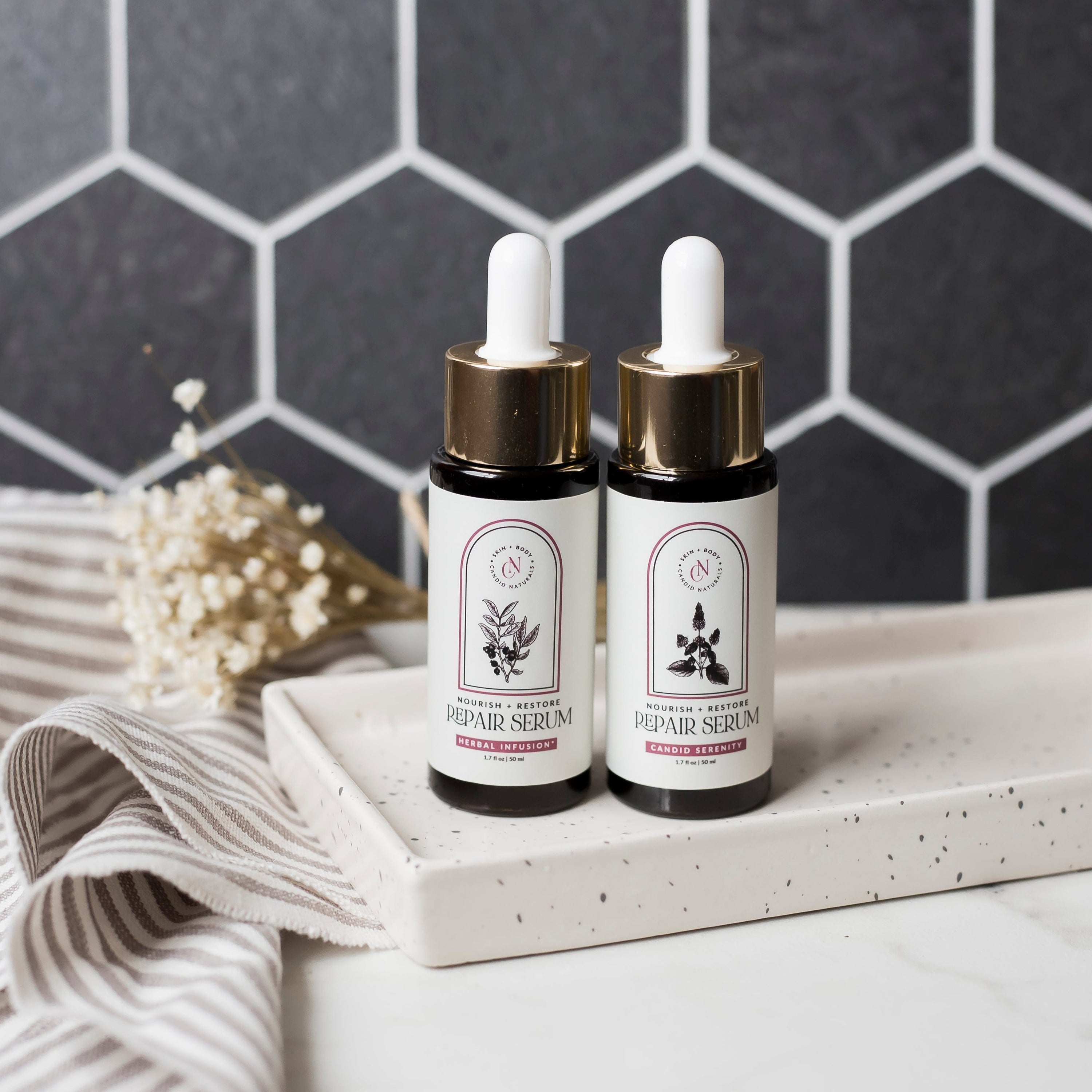 Candid Naturals Skin Care Set Herbal-Infused Repair Serum | Nourish + Restore