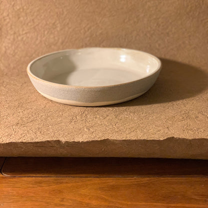 9&quot; Grey and White Marbled Ceramic Coupe Bowl