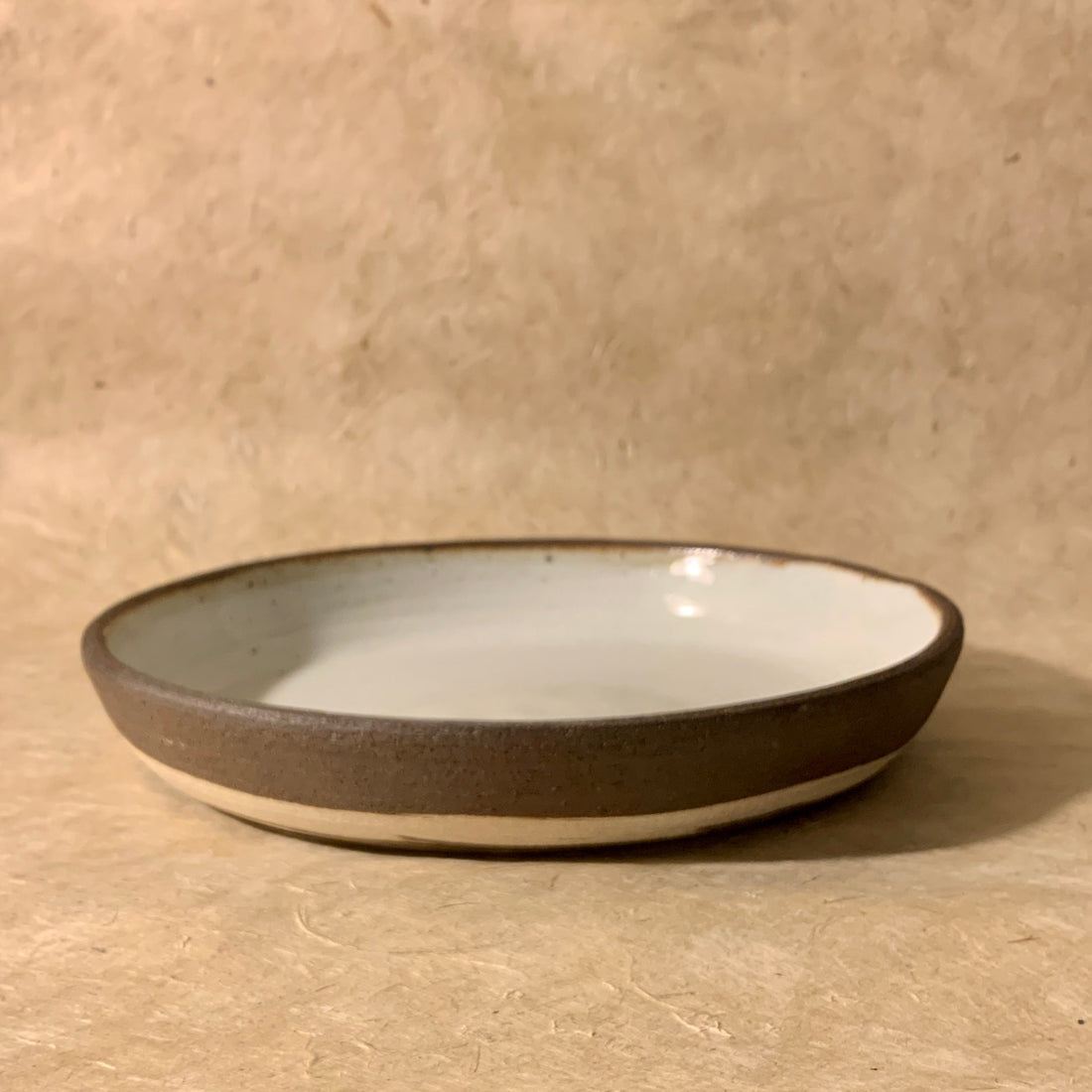 9.5&quot; Dark Brown and White Marbled Ceramic Coupe Bowl