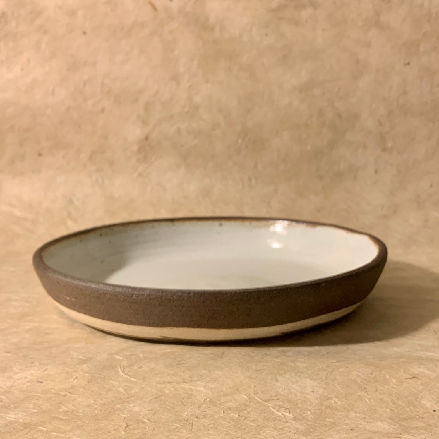 9.5&quot; Dark Brown and White Marbled Ceramic Coupe Bowl