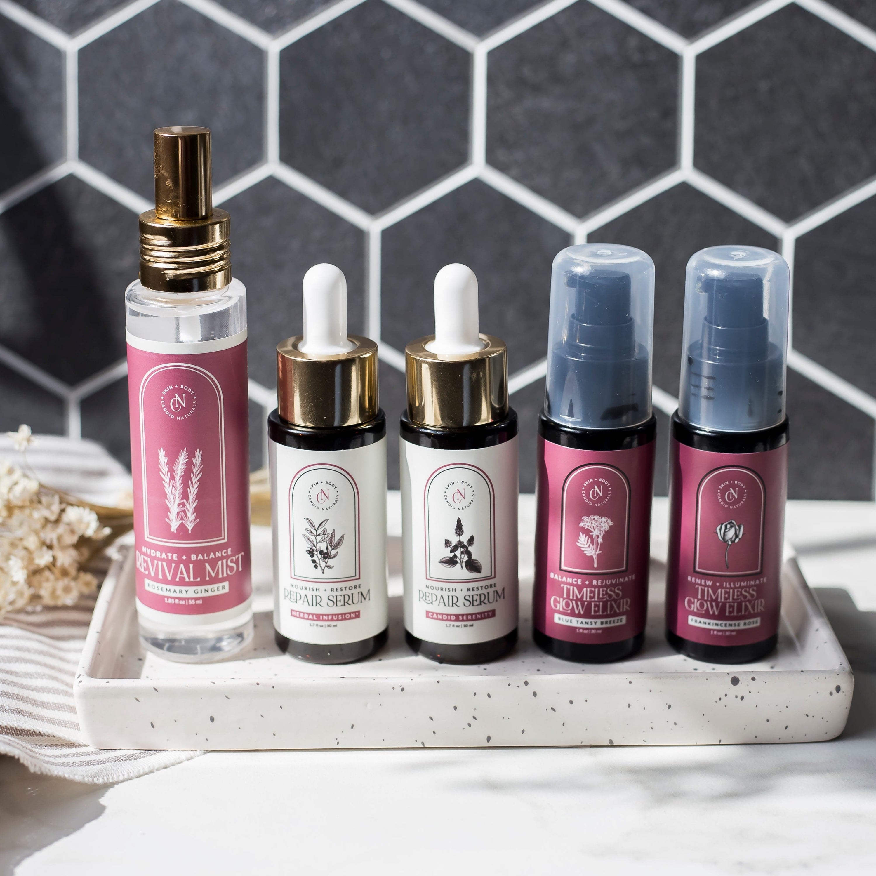 Candid Naturals Skin Care Set Herbal-Infused Repair Serum | Nourish + Restore