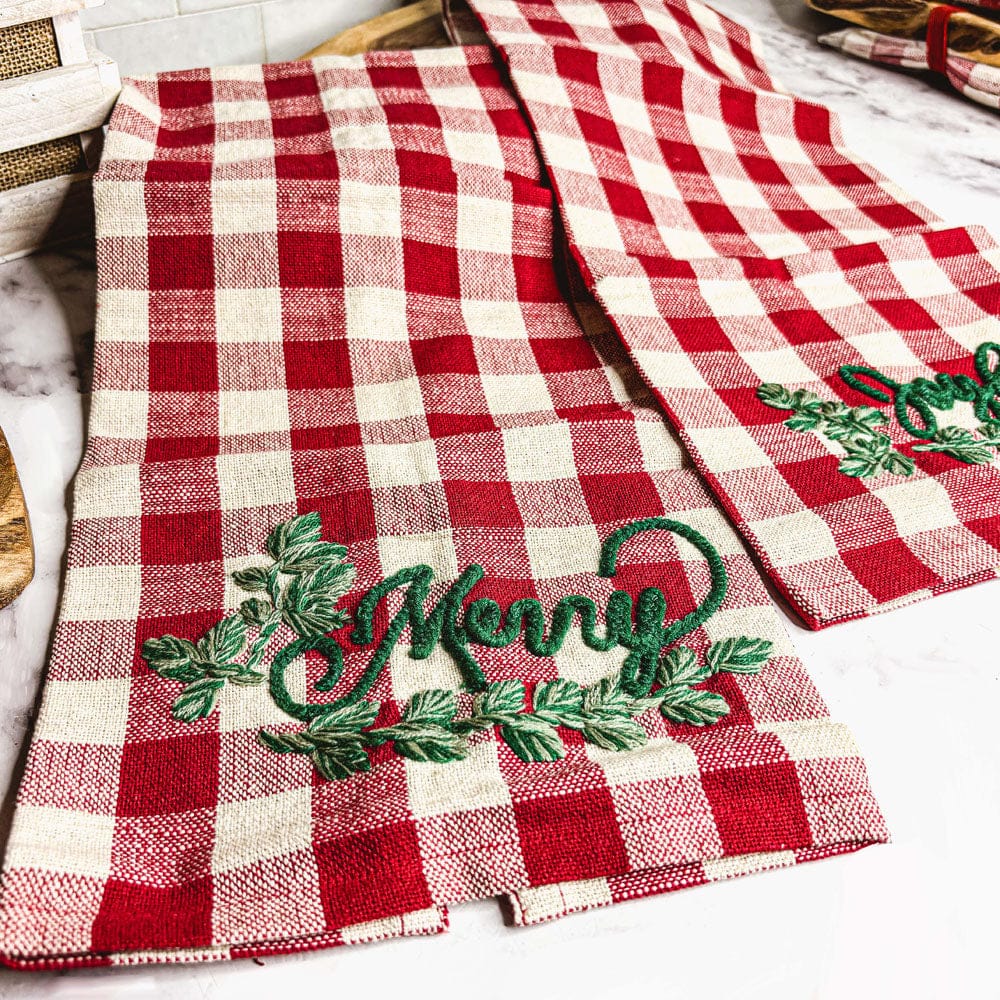 Gia Roma Dish Towel Holiday Charcuterie &amp; Tartan Towel Set