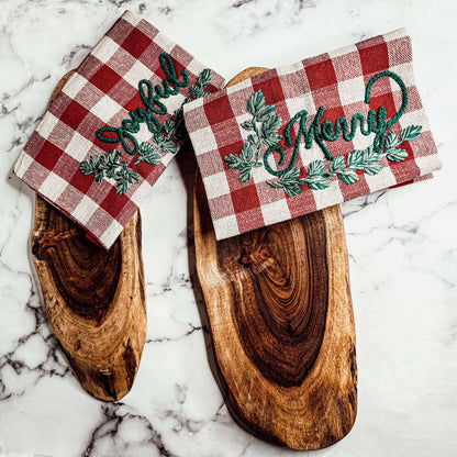 Holiday Charcuterie &amp; Tartan Towel Set - My American Goods
