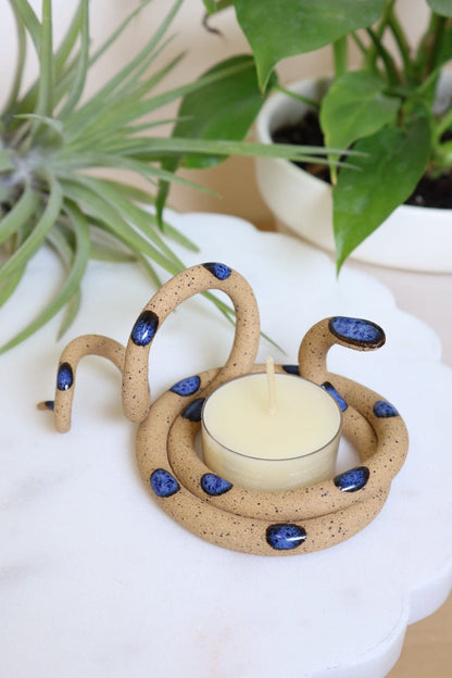 Carter + Rose Selena Ceramic Snake Tealight Holder