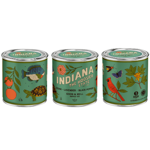 Good &amp; Well Supply Co Candles Half Pint / 8oz / Cotton Wick Indiana State Candle