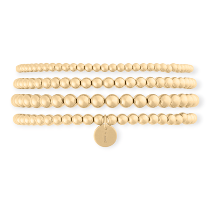 Cuffed by Nano LLC SMALL - 6.5" / i Old English Initial Juno Four Bracelet Stack