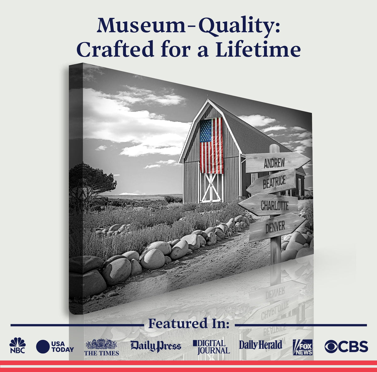 Tailored Canvases Canvas Family Names American Barn Sign