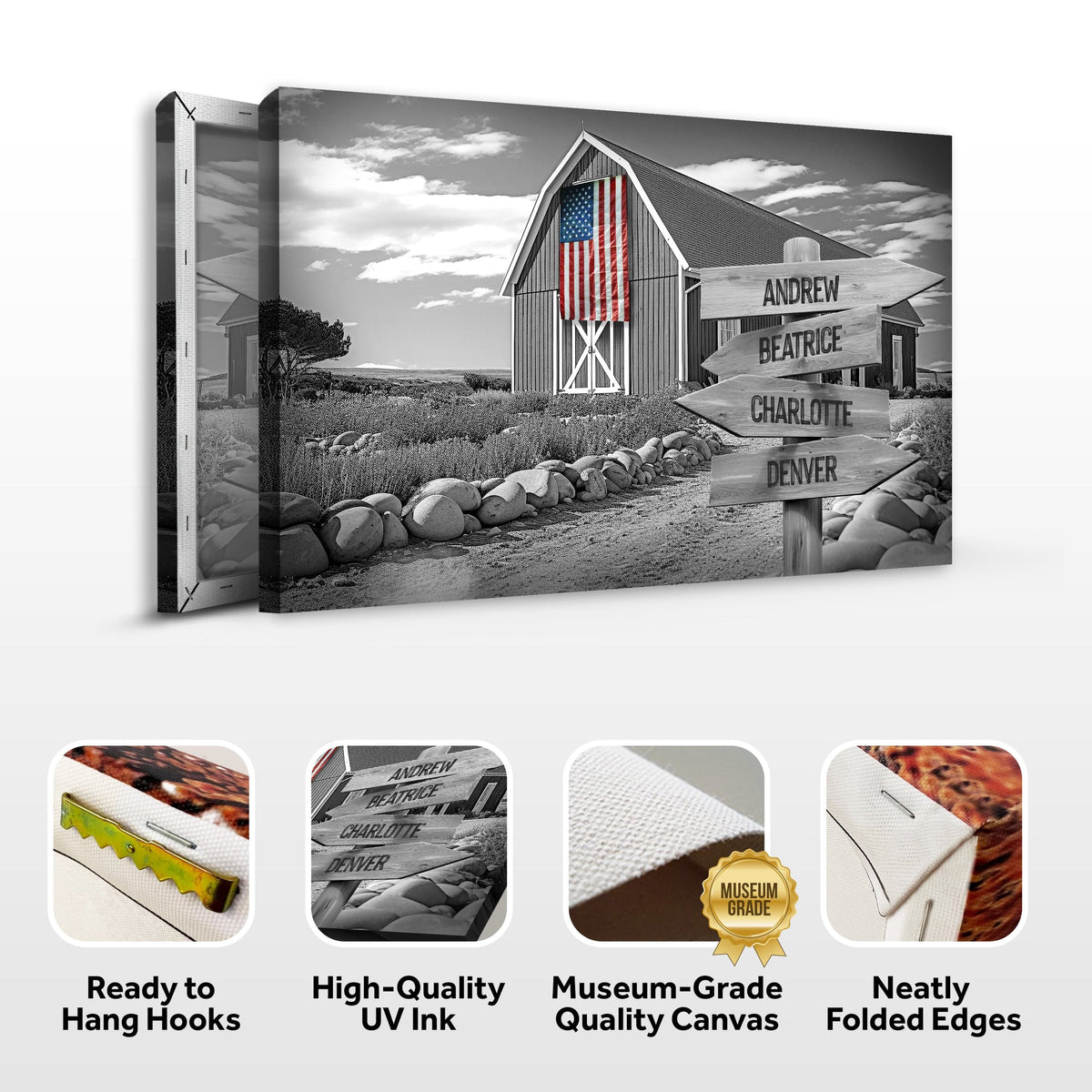 Tailored Canvases Canvas Family Names American Barn Sign