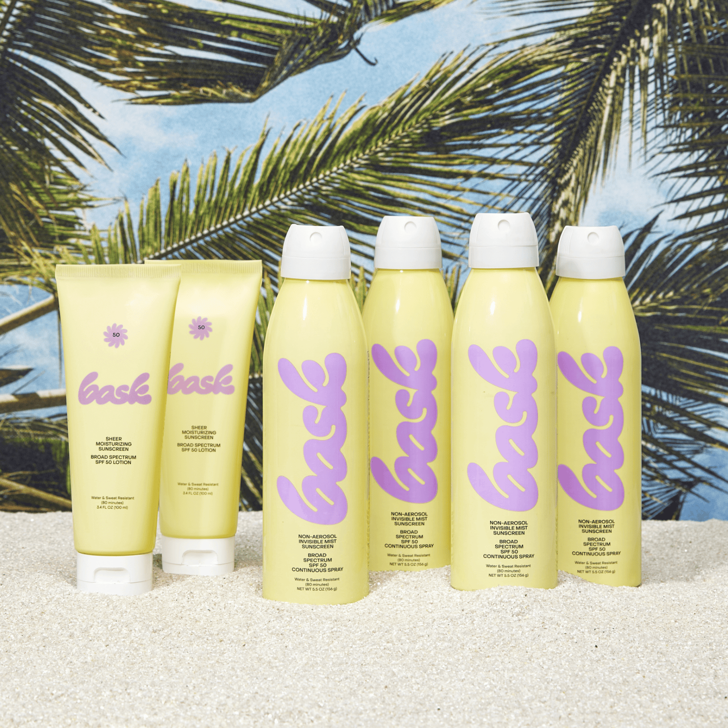 Bask Suncare Reef Safe Sunscreen SPF 50+ / 4 Sprays &amp; 2 Lotions Six-Pack Bundles