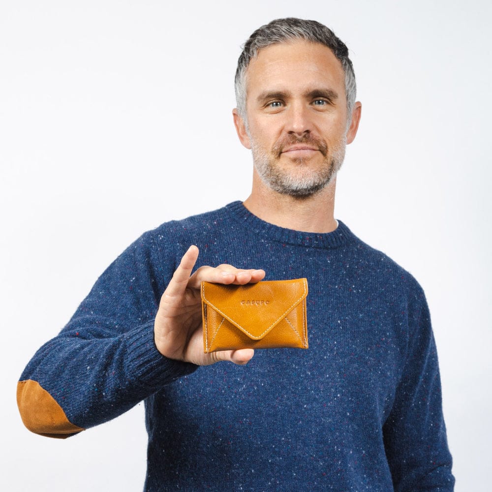 CASUPO Envelope Wallet Mini Envelope Wallet with RFID Protection - Natural