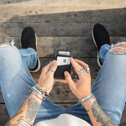 Minimalist Wallet with RFID Protection - Black