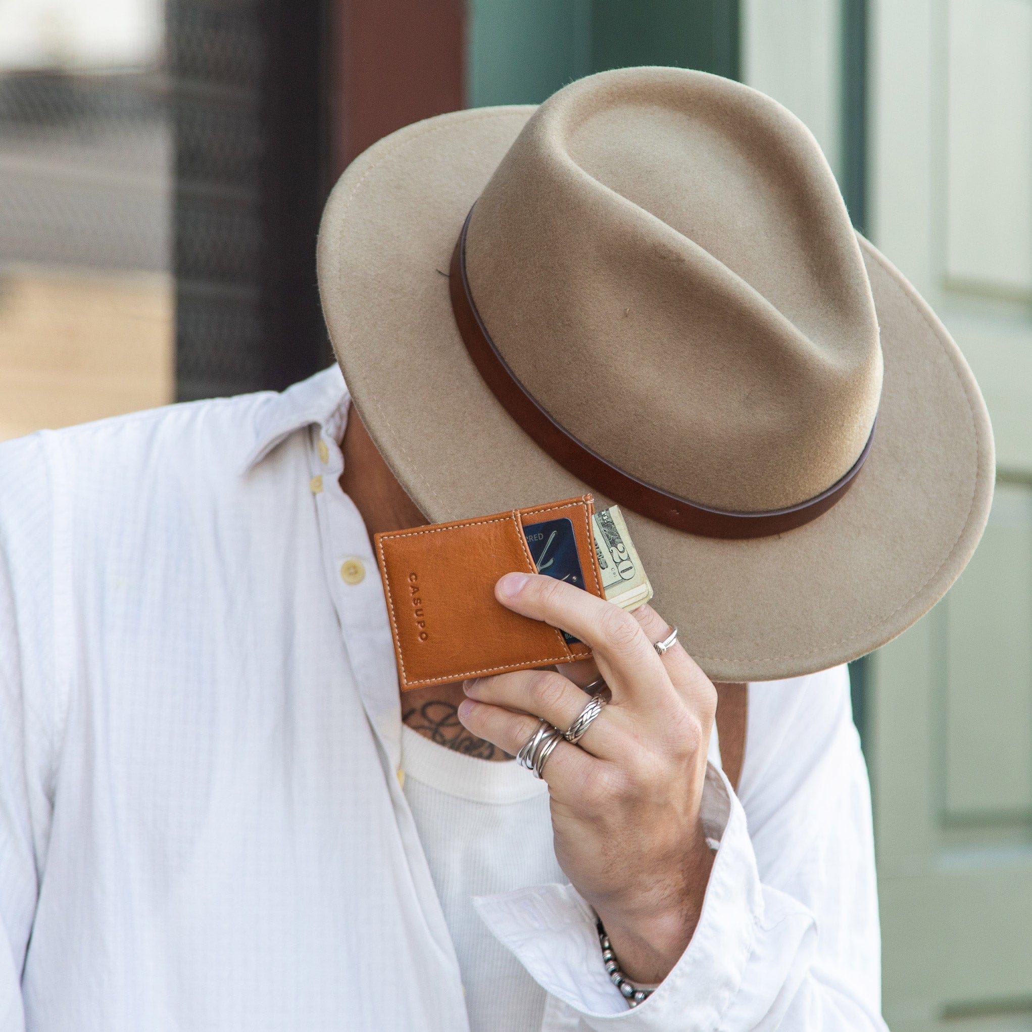 Minimalist Wallet with RFID protection - Natural