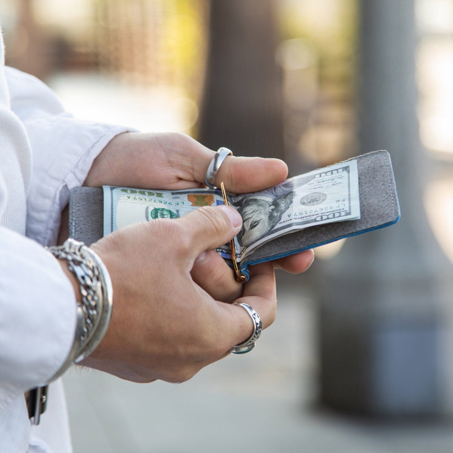 Money Clip Wallet - Blue Camo