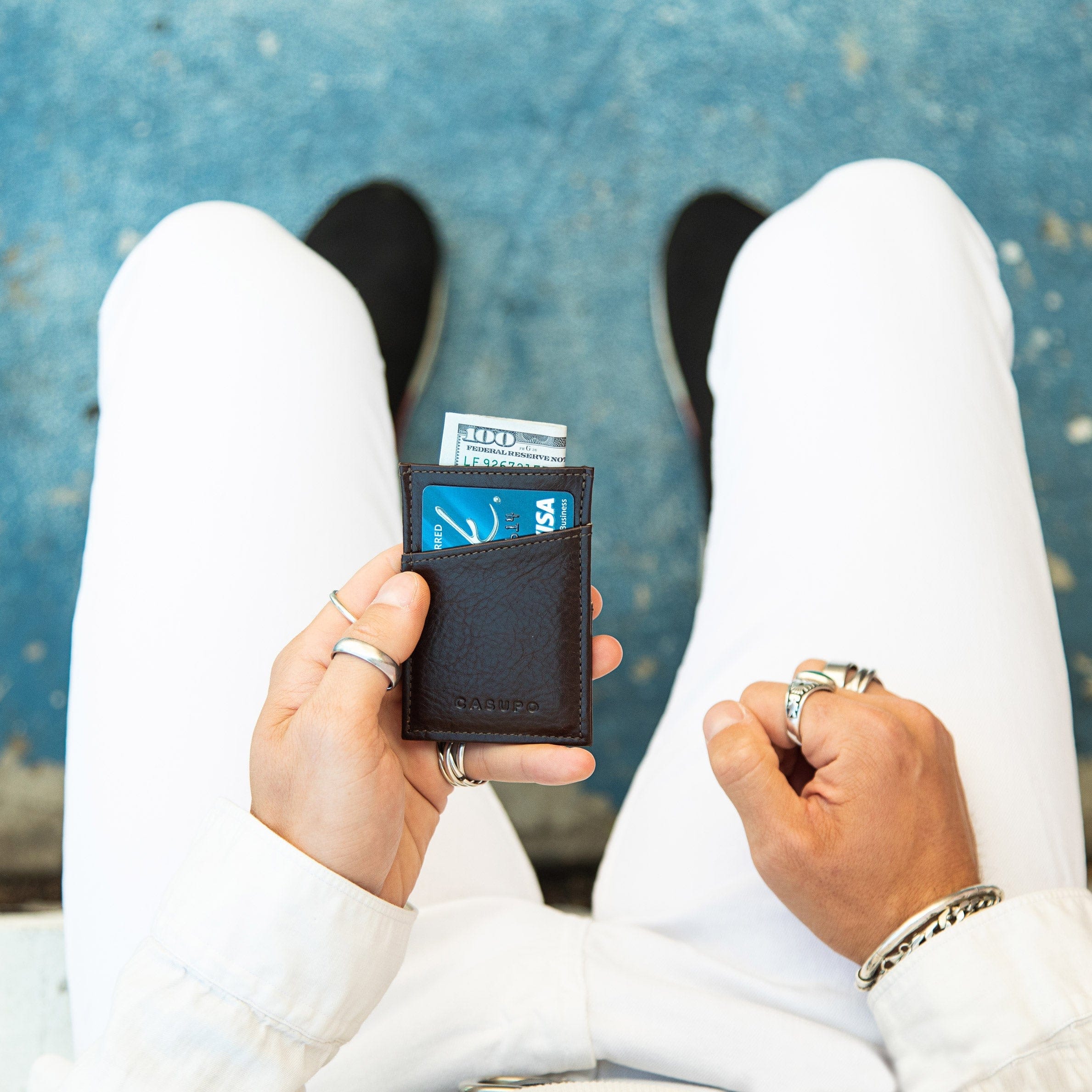 Minimalist Wallet with RFID protection - Brown