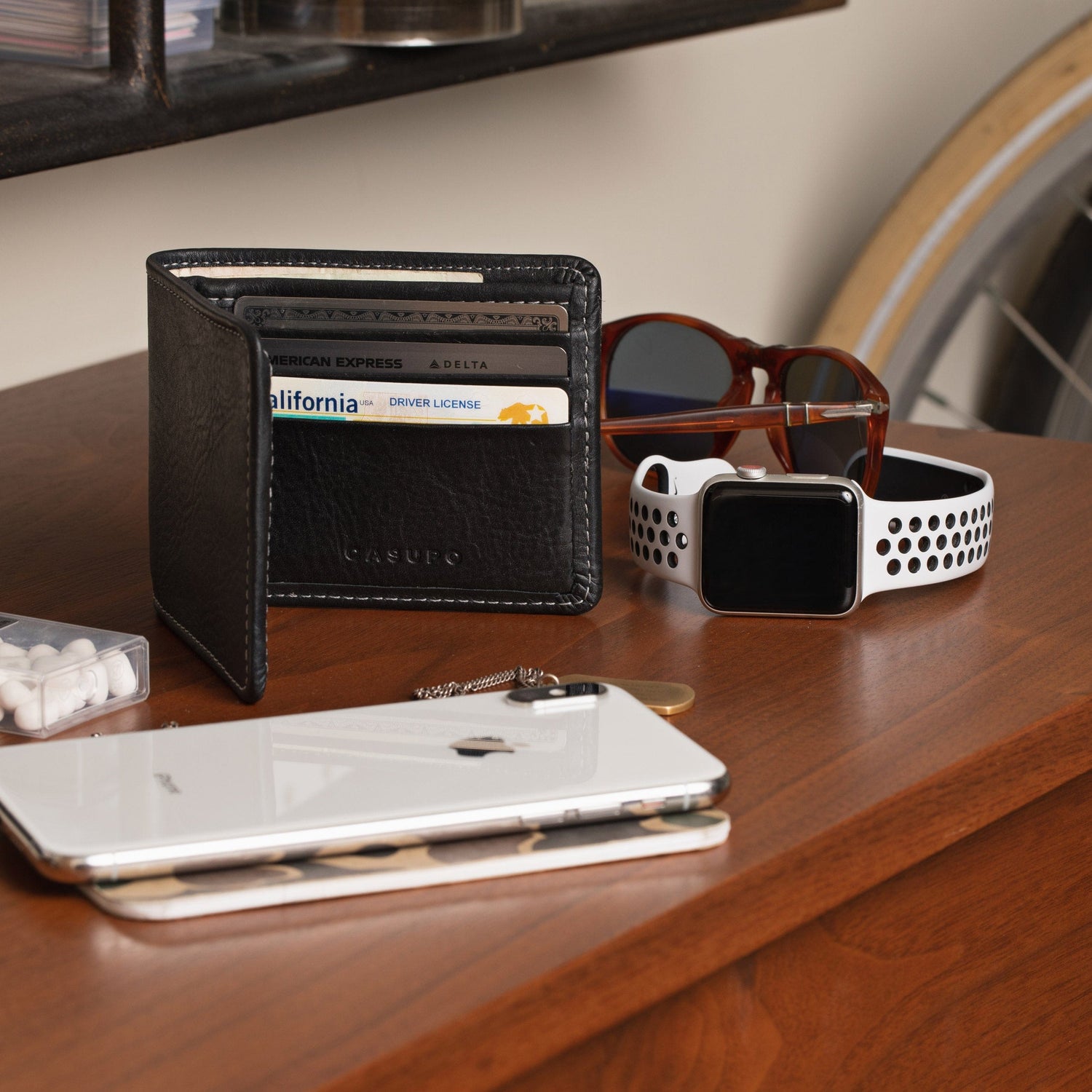 CASUPO Large Bifold Large Billfold Wallet with RFID protection - Black