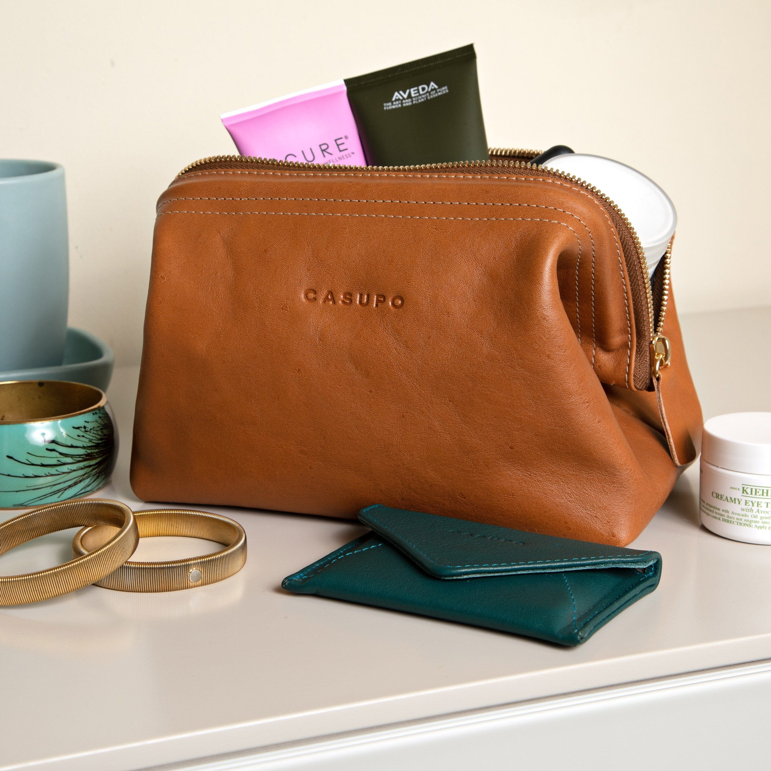 CASUPO Dopp Toiletry Bag Toiletry Travel Bag - Natural