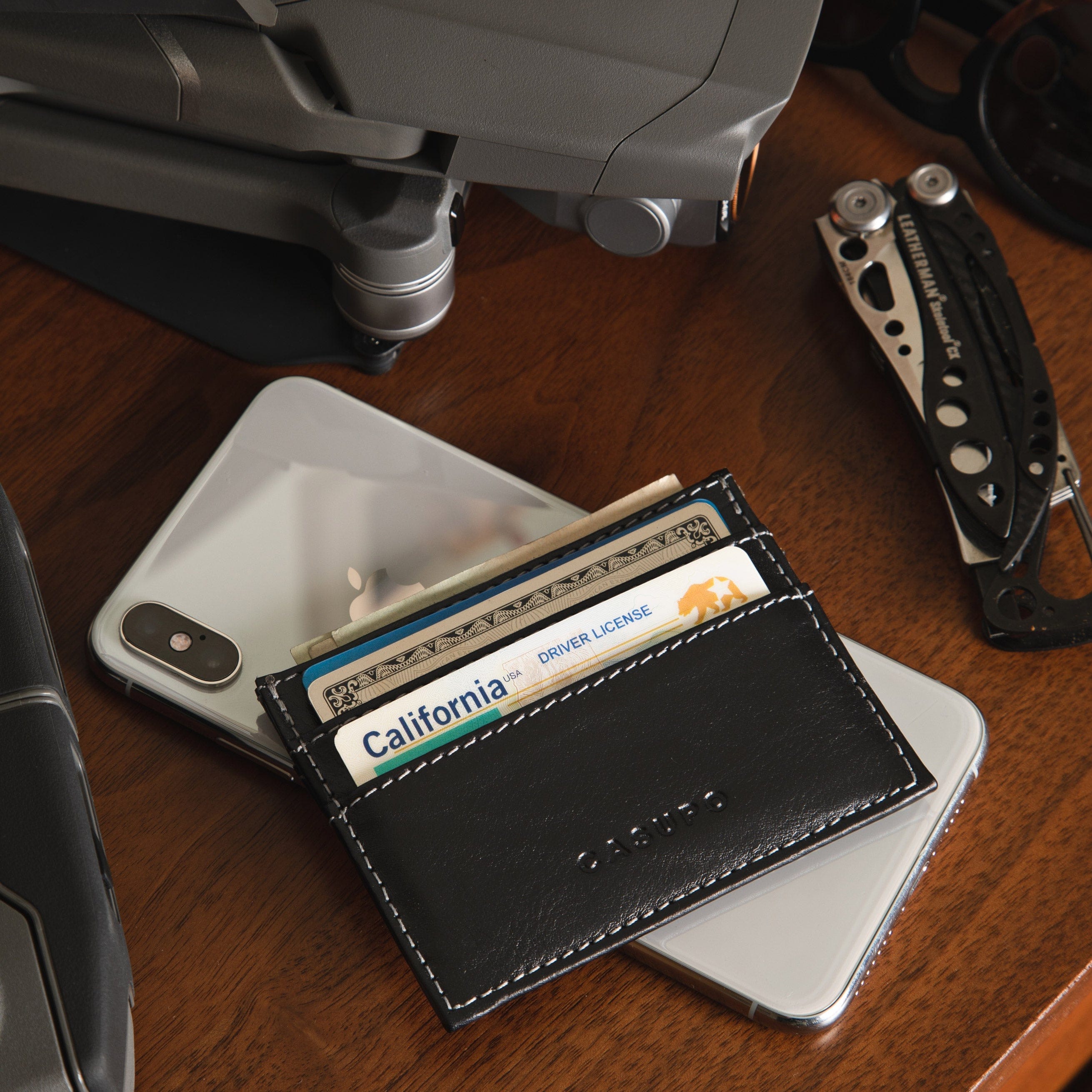 CASUPO Slim Card Holder Slim Card Holder Wallet with RFID Protection - Black