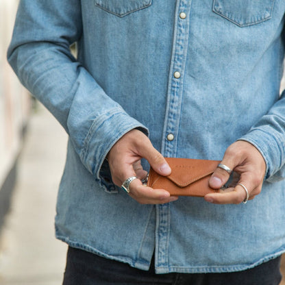 CASUPO Envelope Wallet Mini Envelope Wallet with RFID Protection - Natural