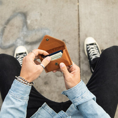 CASUPO Envelope Wallet Mini Envelope Wallet with RFID Protection - Natural