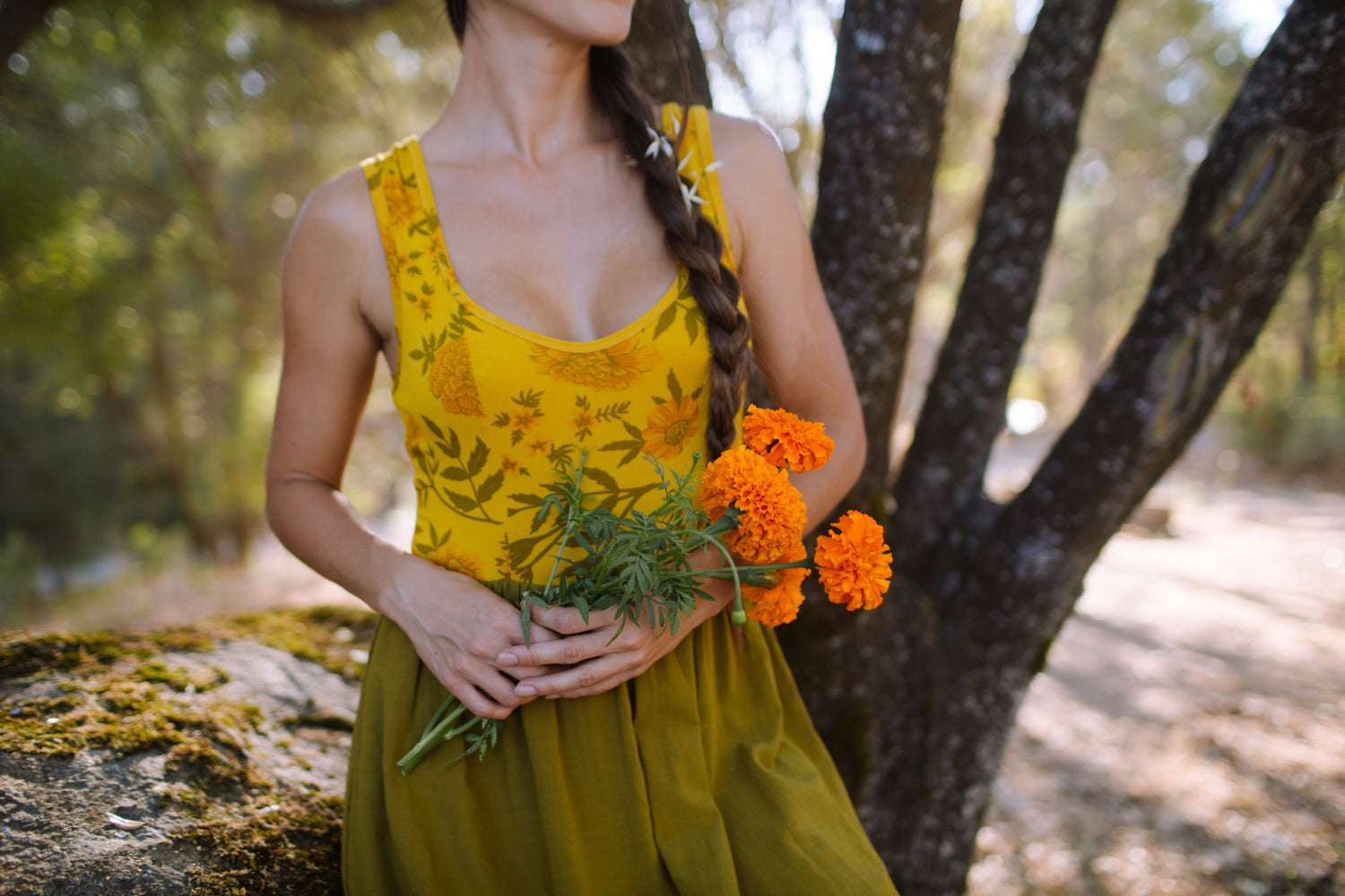 Field Day Dress Josephine Dress in Pea Soup Marigold