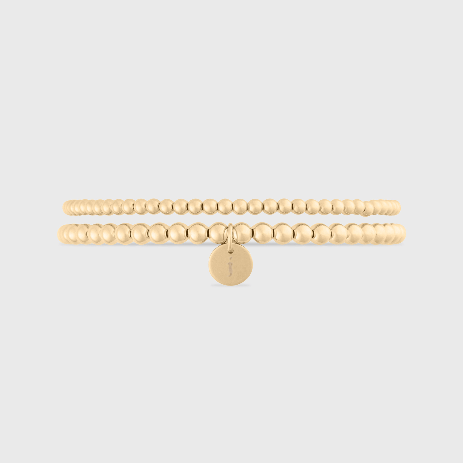 Cuffed by Nano LLC SMALL - 6.5" / j Old English Initial Juno Double Bracelet Stack (3mm + 4mm)