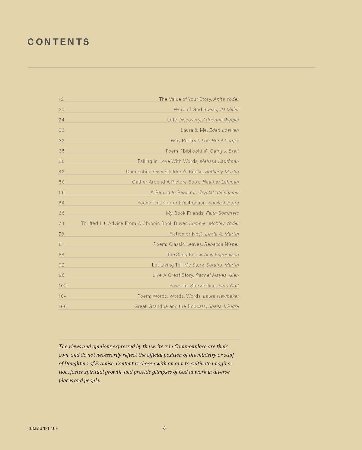 Commonplace Vol. 09 - Storyseekers &amp; Storytellers