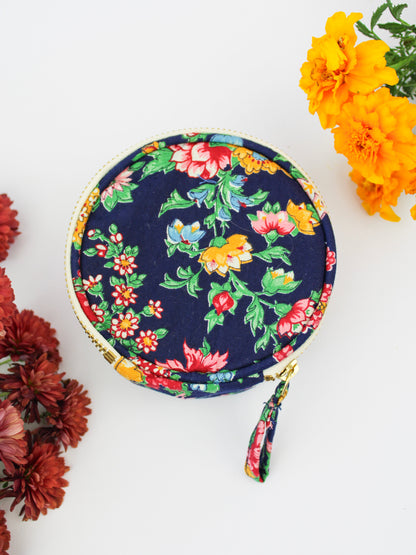 Navy Bouquet Jewelry Pouch - My American Goods