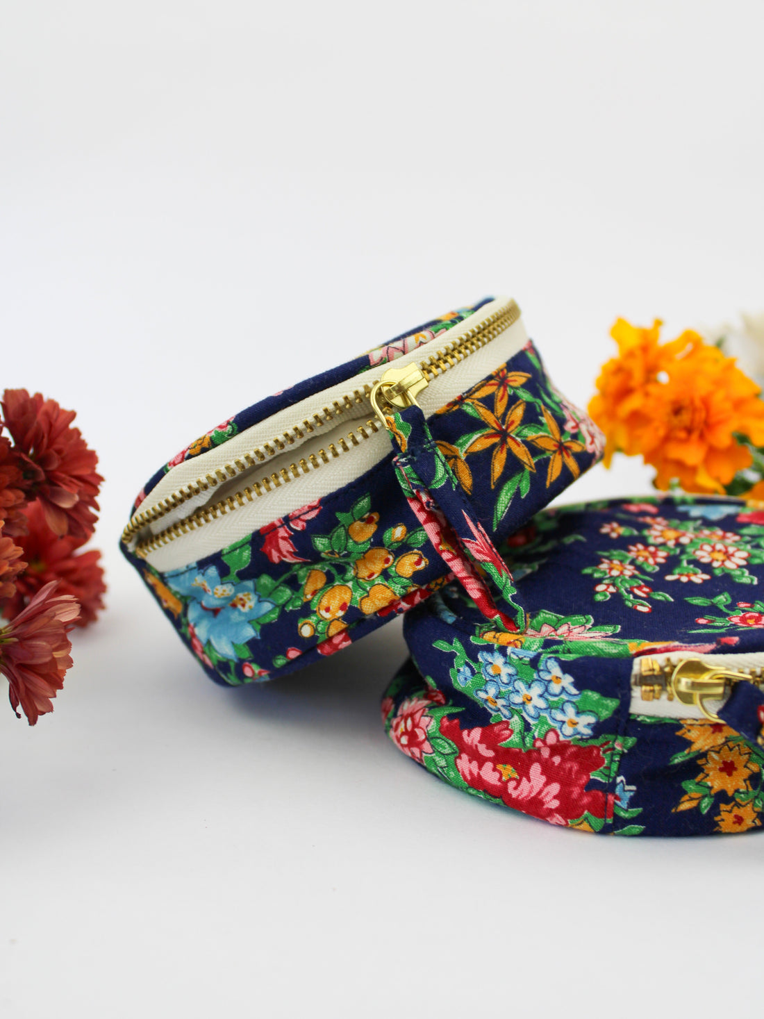 Navy Bouquet Jewelry Pouch - My American Goods