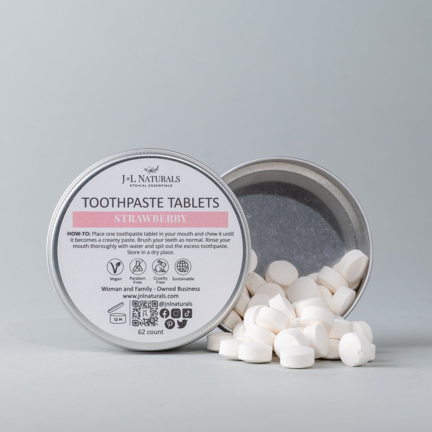 J&amp;L Naturals Oral Care Toothpaste Tablets