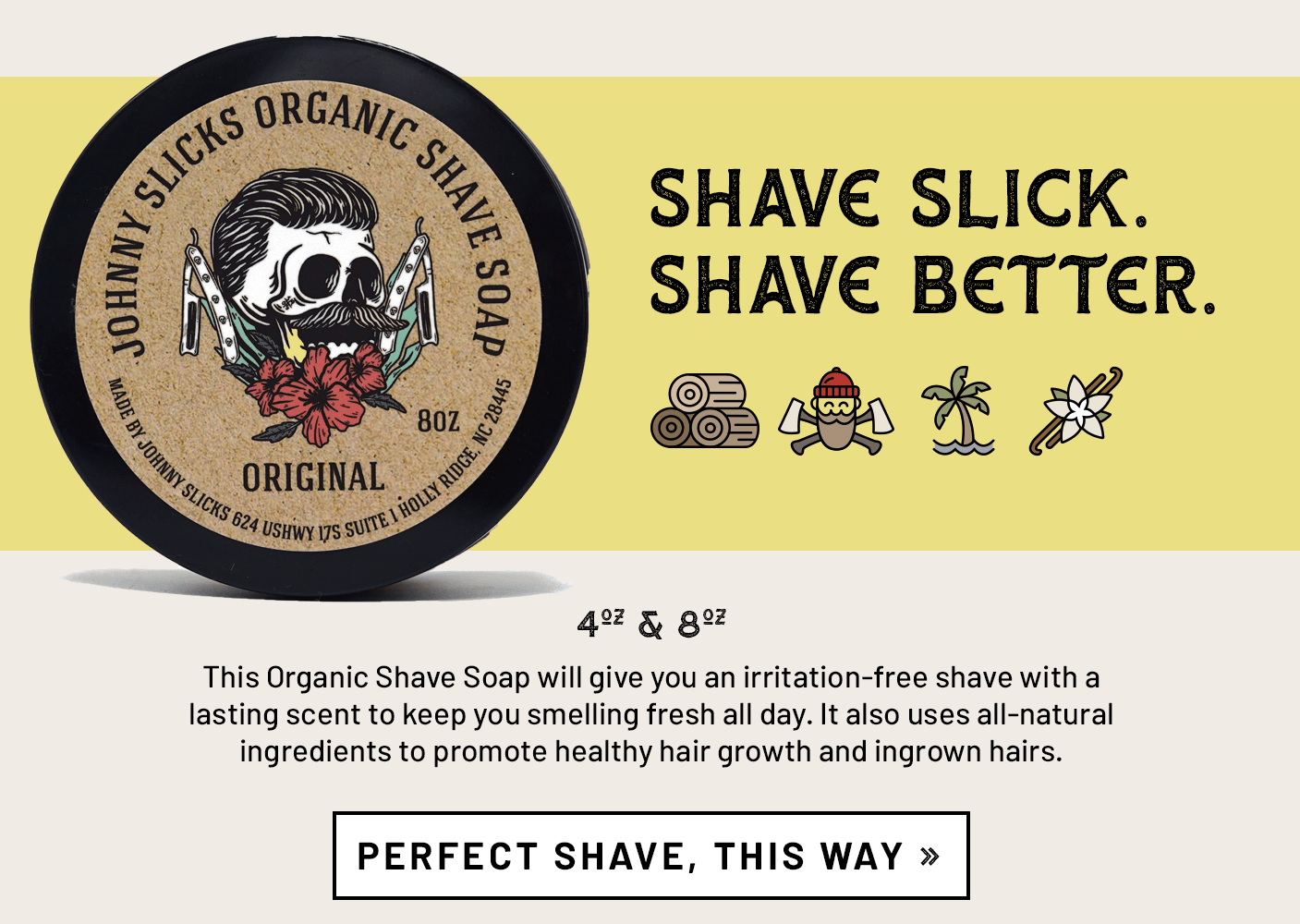 Johnny Slicks Shave Organic Shave Soap