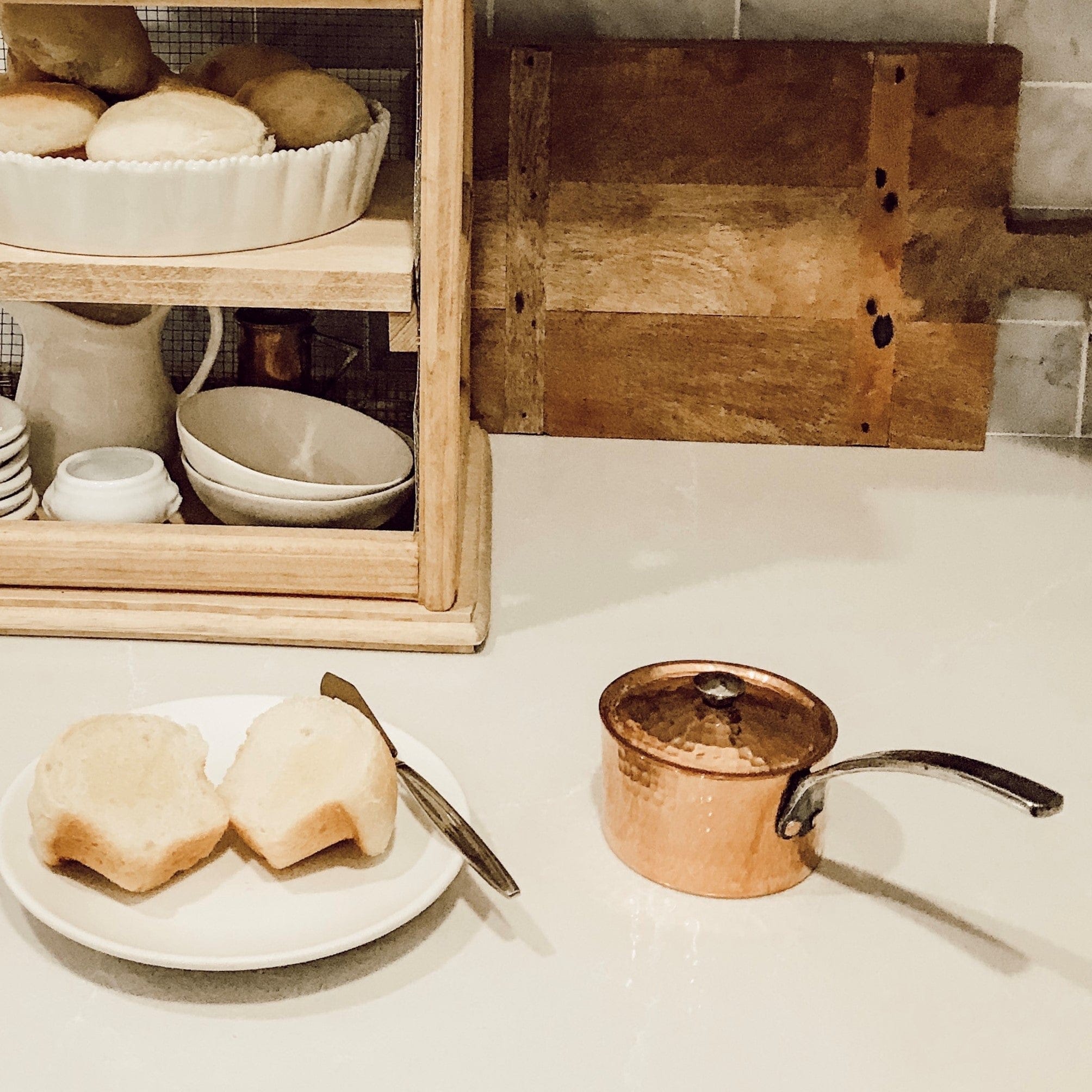 Petite French Copper Butter Pot With Lid