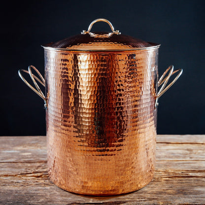 Sertodo Pots &amp; Pans 10 Quart - 8" diameter x 10" deep Big, Beautiful Copper Stock Pots