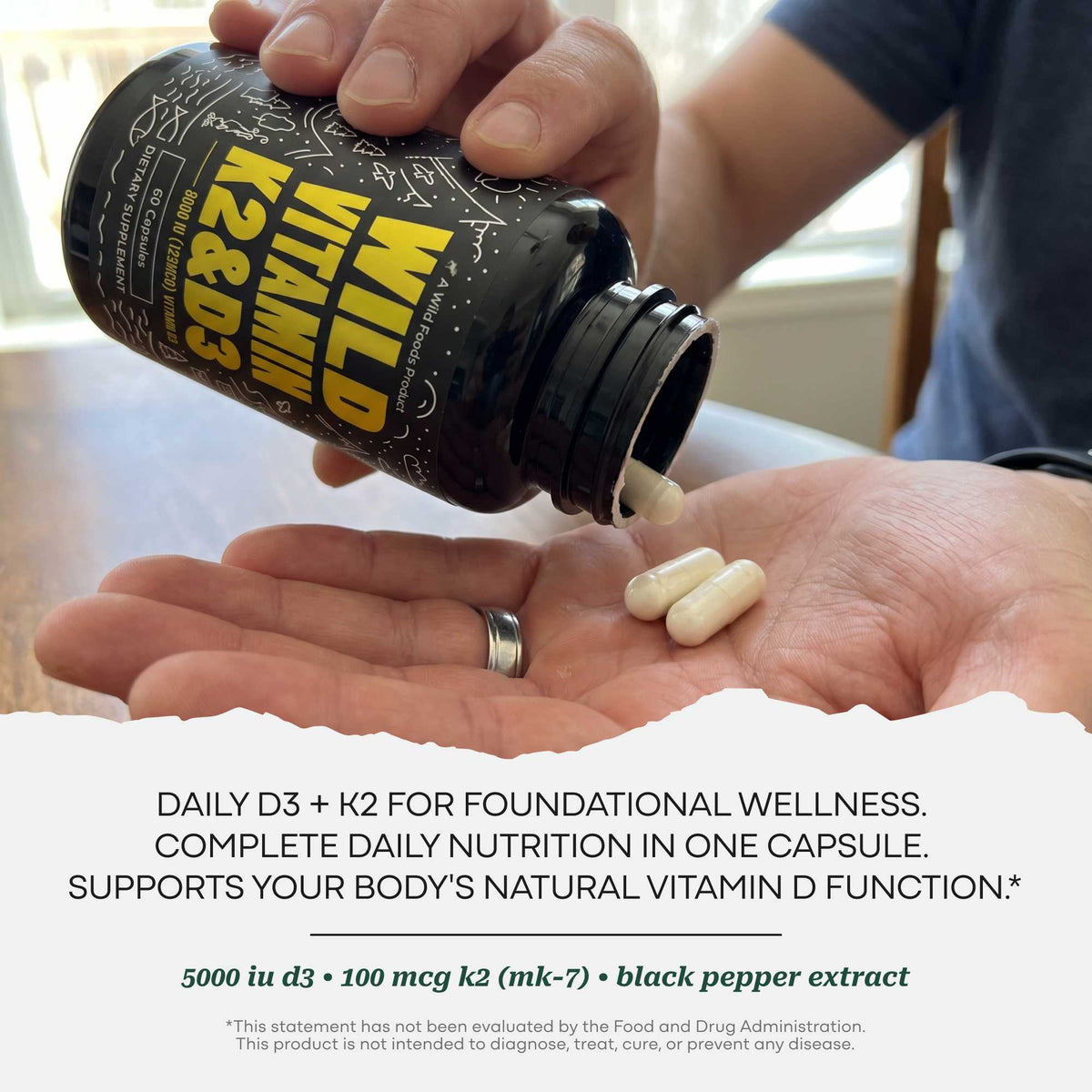 Vitamin K2 (MK-7) &amp; Vitamin D3 (5000 IU) &amp; Black Pepper Extract