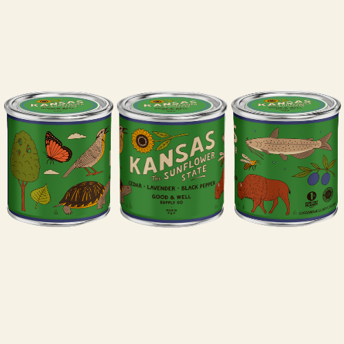 Good &amp; Well Supply Co Candles Half Pint / 8oz / Cotton Wick Kansas State Candle