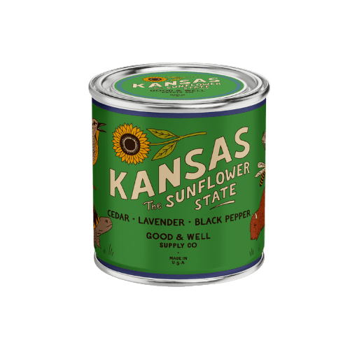 Good &amp; Well Supply Co Candles Half Pint / 8oz / Cotton Wick Kansas State Candle
