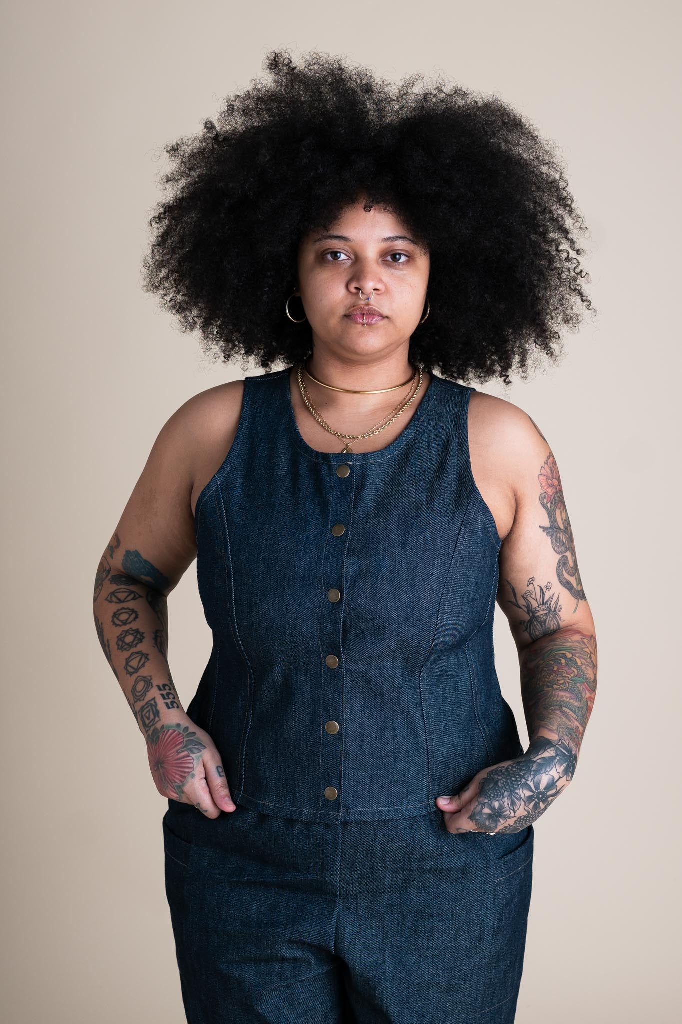 Katherine Vest in Cone Denim