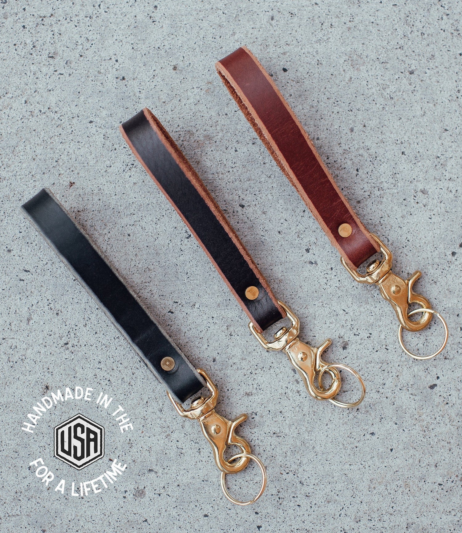 The Local Branch Leather Leather Key Clip Loop - USA Made