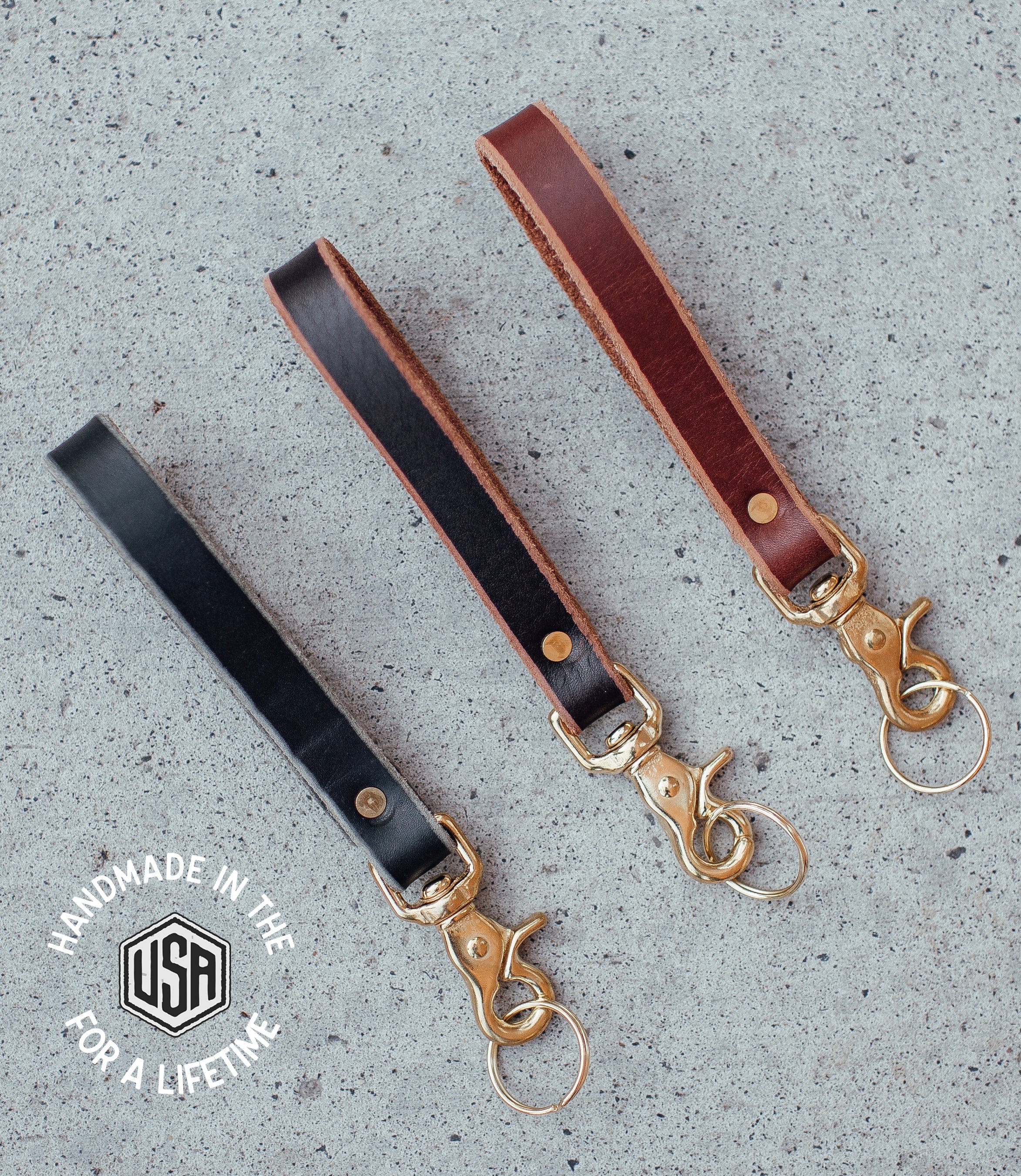 The Local Branch Leather Leather Key Clip Loop - USA Made
