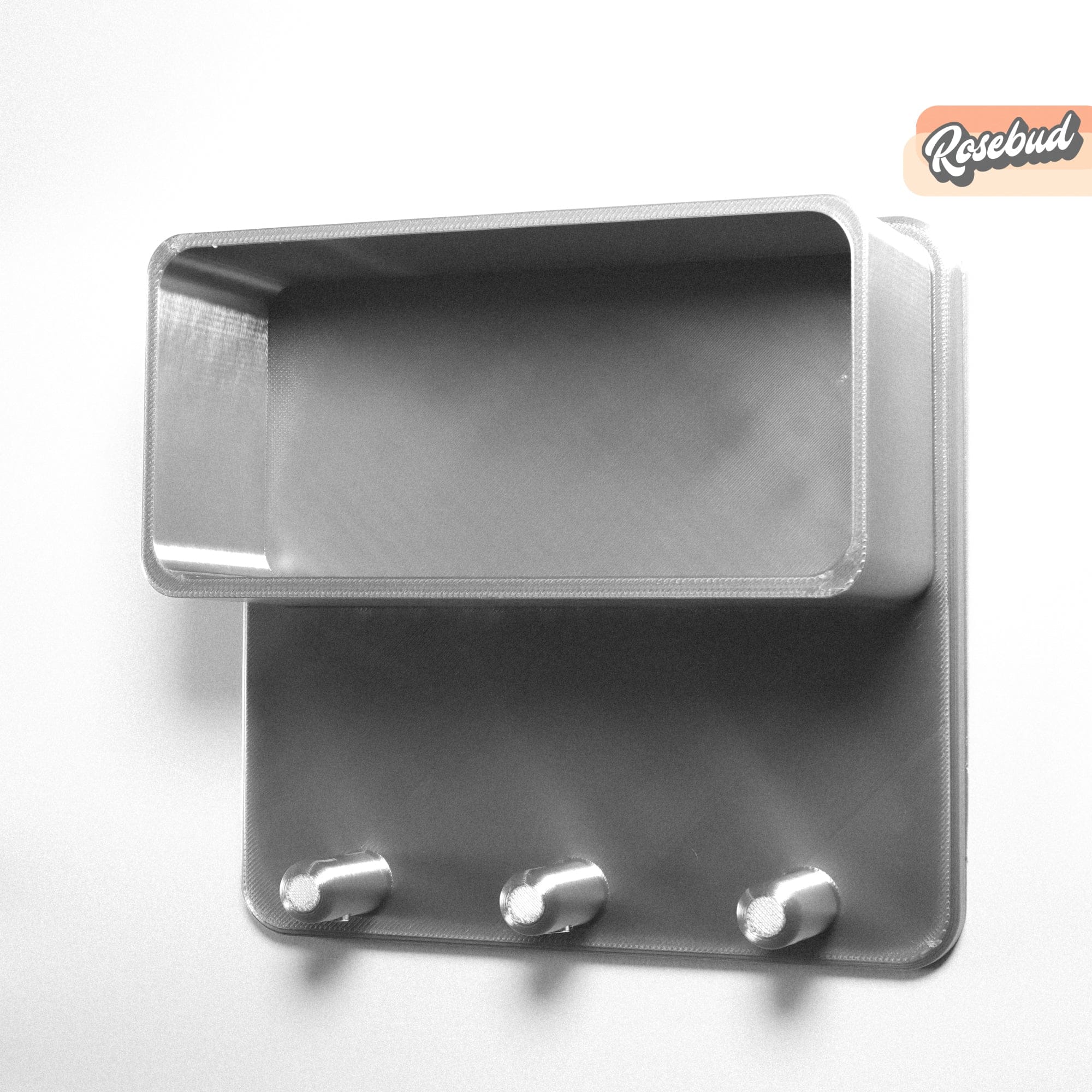 Rosebud HomeGoods Floating Shelf Silver / 1 Key Shelf Floating Wall Shelf, Magnetic Key Holder