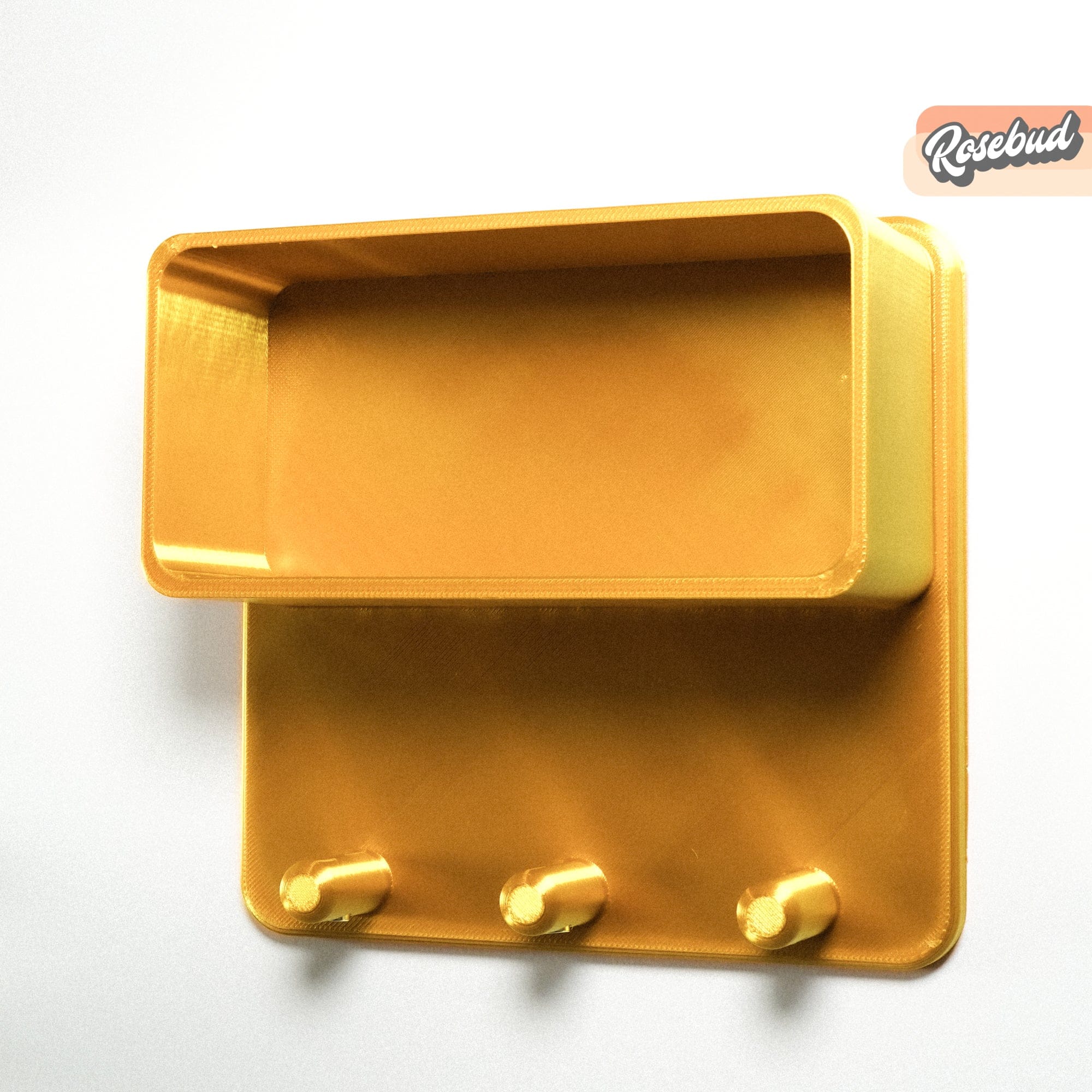 Rosebud HomeGoods Floating Shelf Gold / 1 Key Shelf Floating Wall Shelf, Magnetic Key Holder