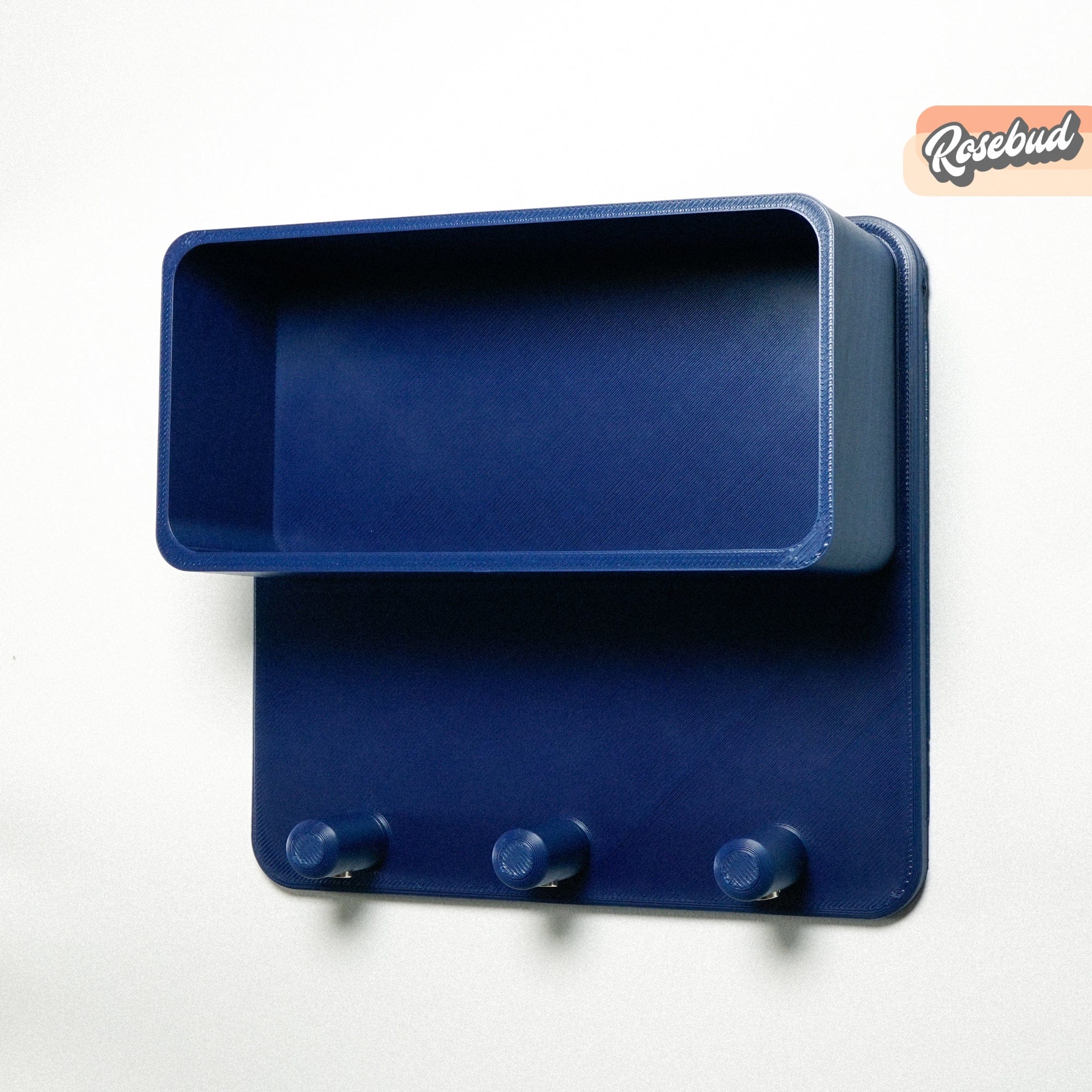 Rosebud HomeGoods Floating Shelf Navy Blue / 1 Key Shelf Floating Wall Shelf, Magnetic Key Holder