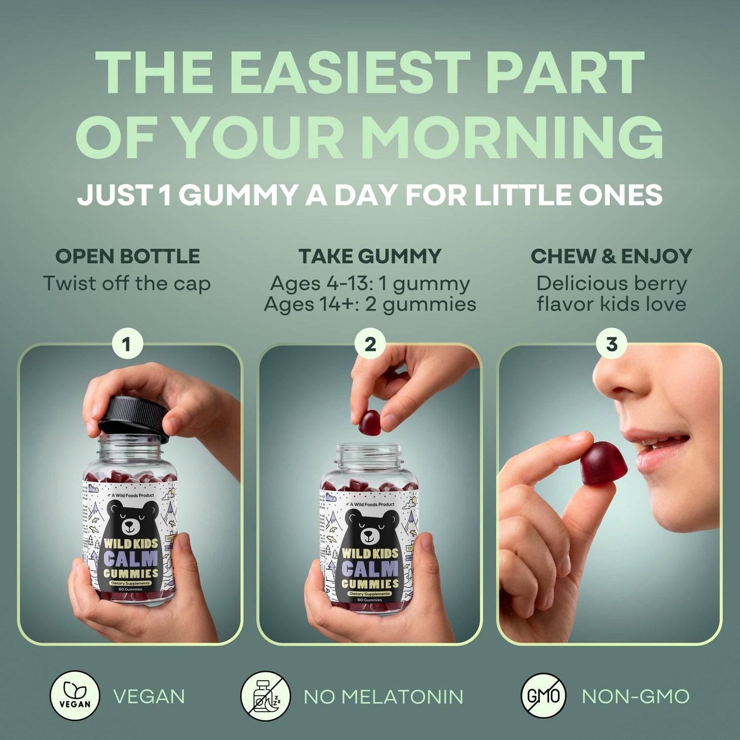 Wild Foods Wild Kids Calm Gummies – Plant-Based Botanical Blend