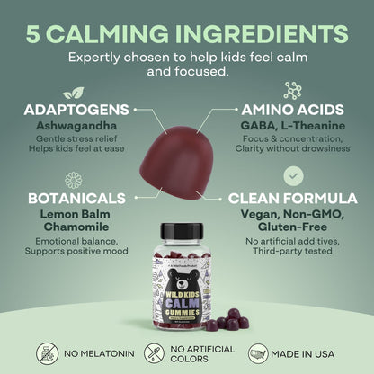 Wild Foods Wild Kids Calm Gummies – Plant-Based Botanical Blend