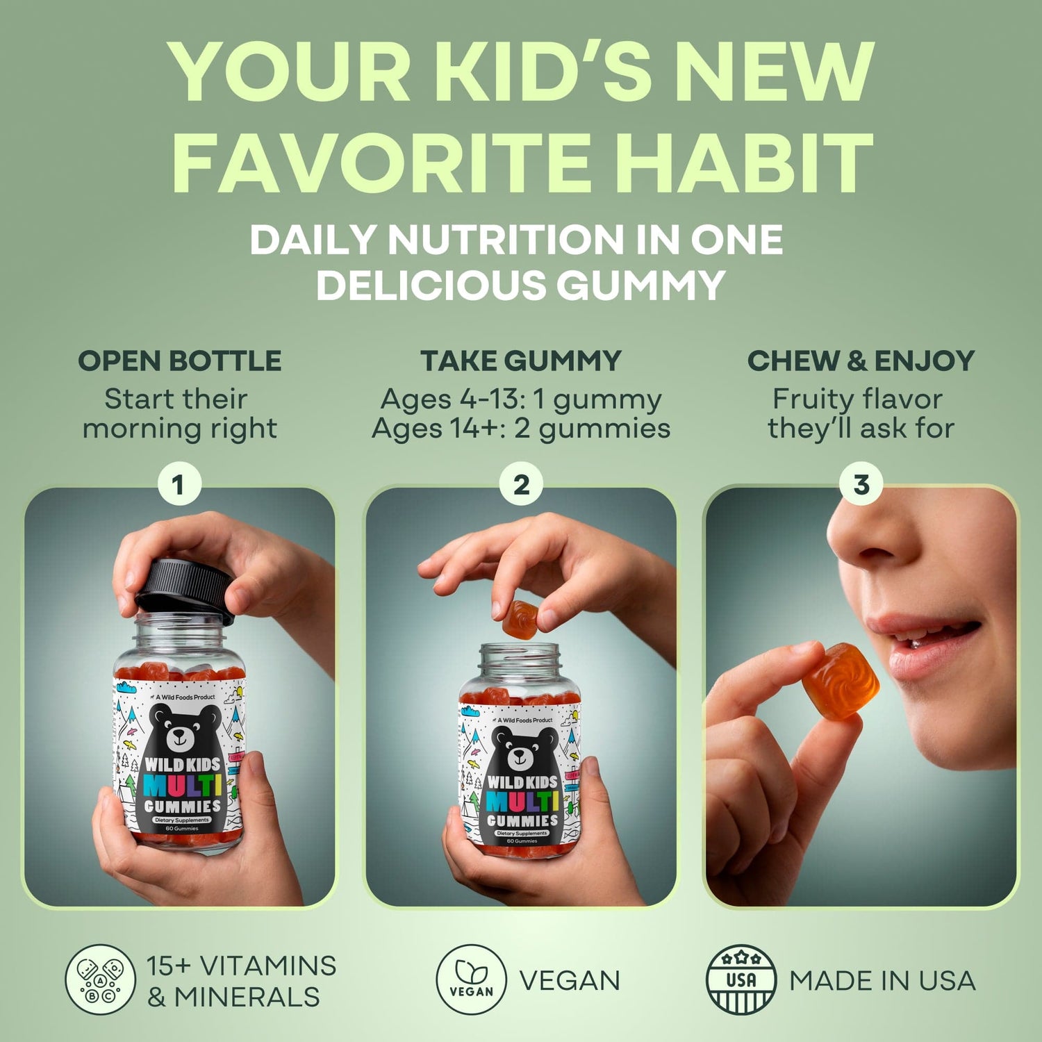 Wild Foods Wild Kids Multivitamin Gummies – Everyday Essentials in a Fruity Bite