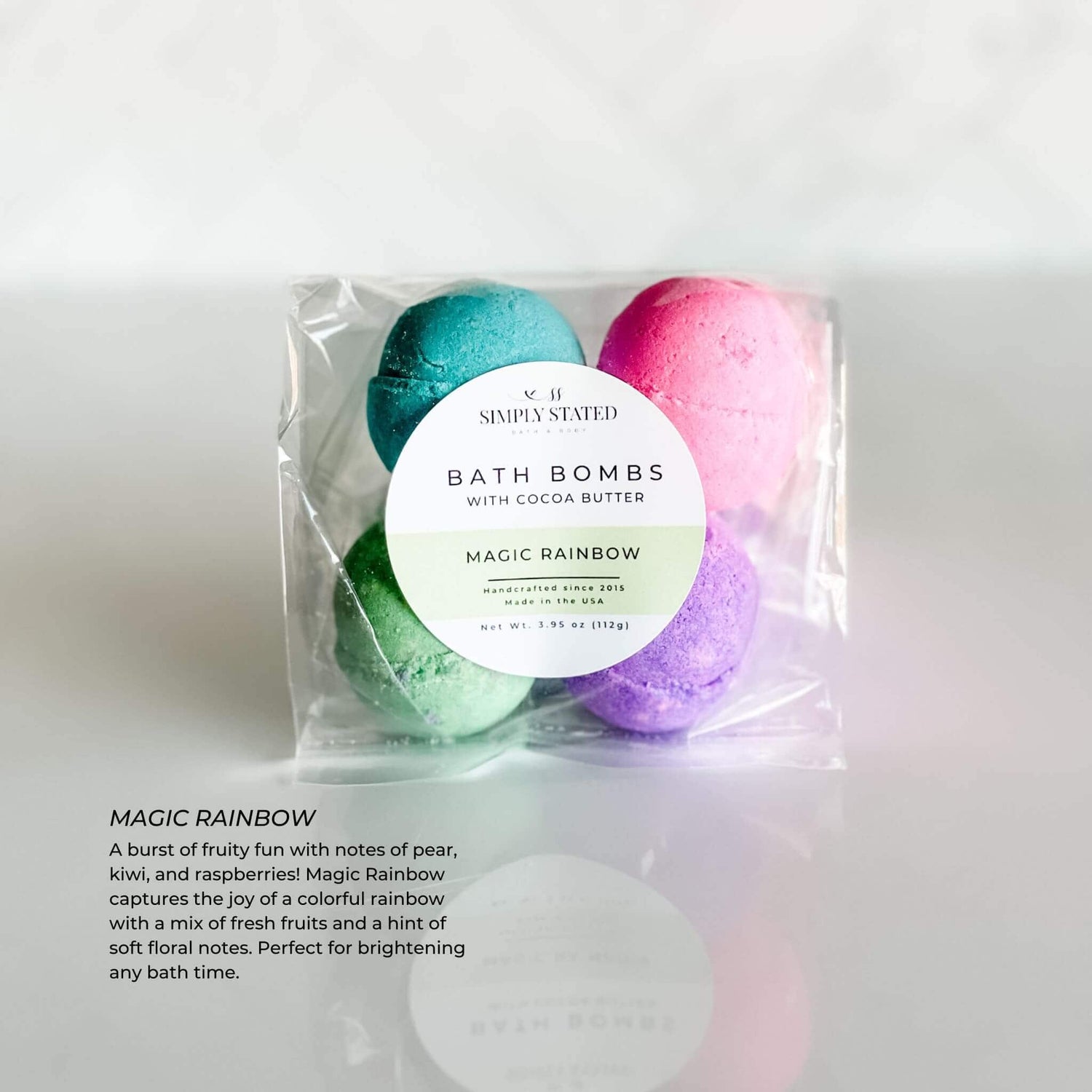 Simply Stated Creations Bath Bombs Magic Rainbow Kids Bath Bomb Pack (4 Mini Bath Bombs)