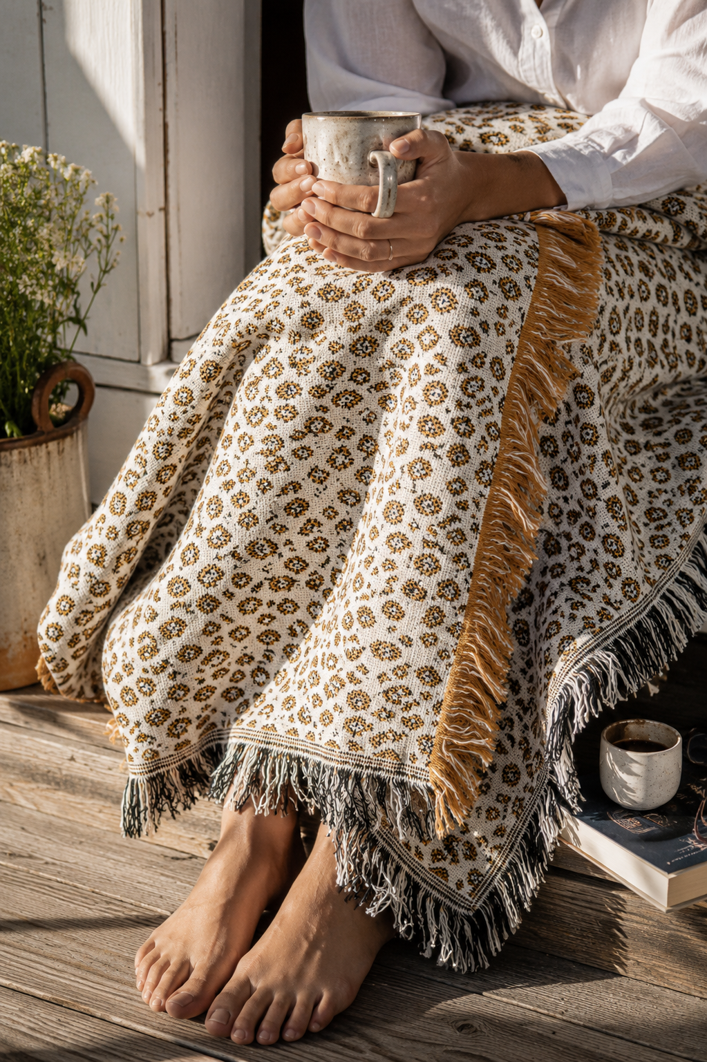 Zola Tawny Leopard Cotton Throw Blanket