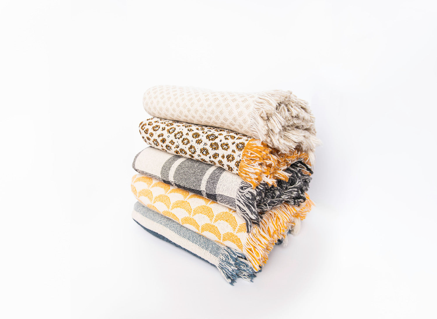 Rowan Flax Cream Diamond Cotton Throw Blanket