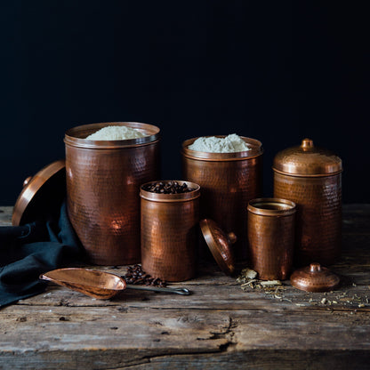 Sertodo Canisters Copper Kitchen Canisters - Complete 5 piece Set