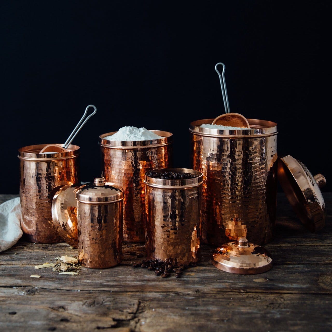 Sertodo Canisters Copper Kitchen Canisters - Complete 5 piece Set