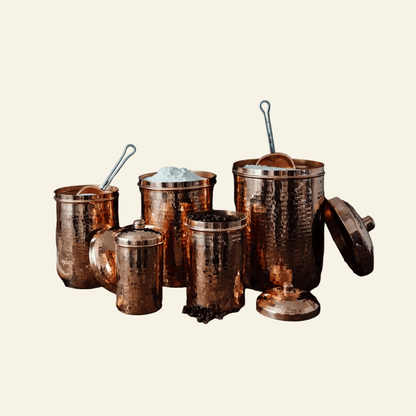 Sertodo Canisters Copper Kitchen Canisters - Complete 5 piece Set